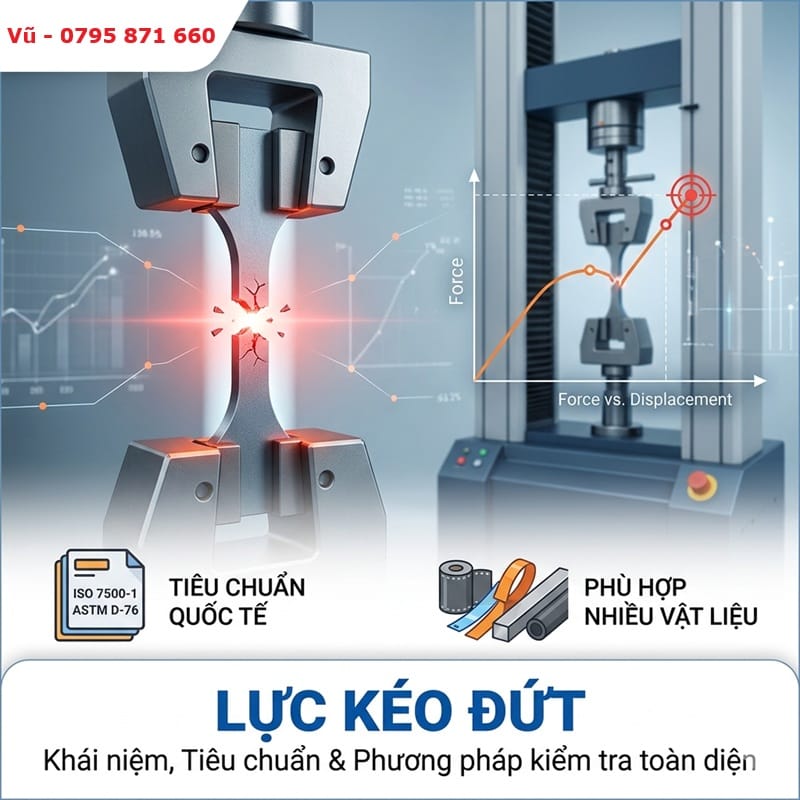 Hệ thống kiểm tra lực kéo đứt toàn diện cho nhiều loại vật liệu theo tiêu chuẩn quốc tế ISO và ASTM