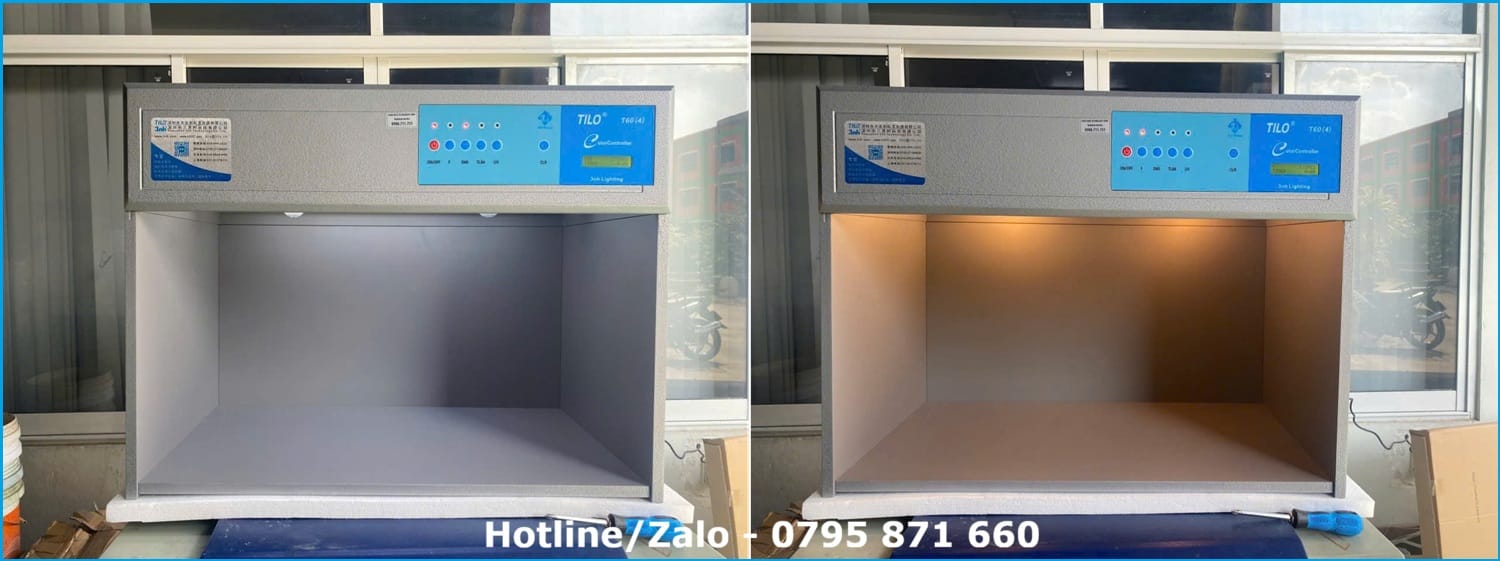 Tủ so màu 4 nguồn sáng đang bất đèn D65 và TL84