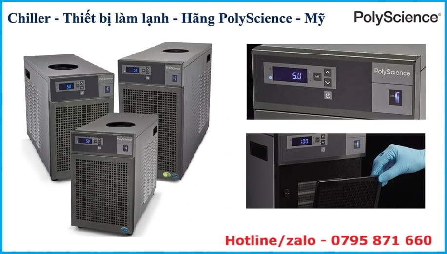 Bể điều nhiệt tuần hoàn lạnh PolyScience chuyên dụng cho phòng thí nghiệm.