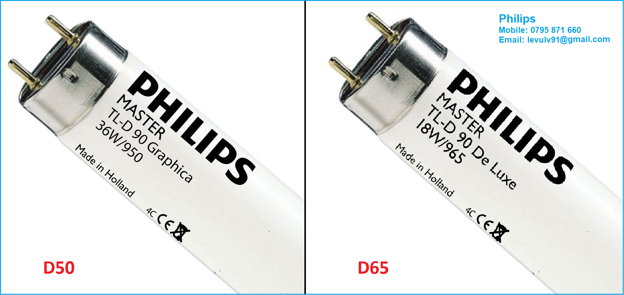 Sự khác nhau về bóng đèn D50 và D65