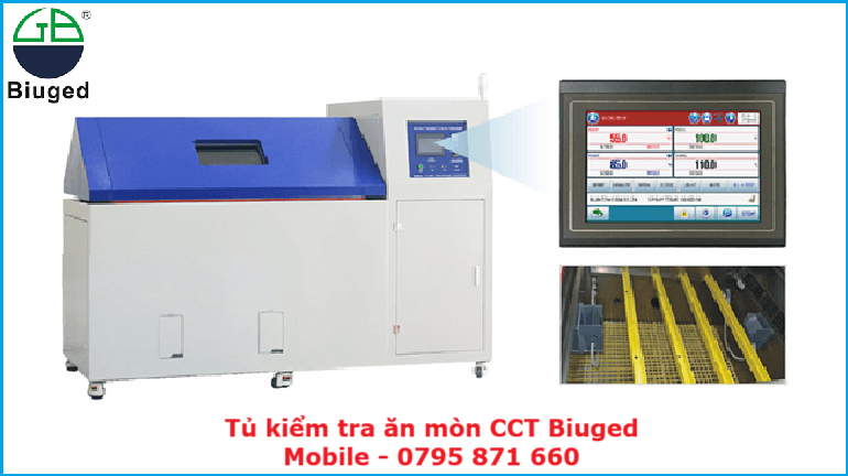Buồng phun sương muối CCT mô phỏng thử nghiệm ăn mòn kim loại Buồng phun sương muối CCT mô phỏng thử nghiệm ăn mòn kim loại