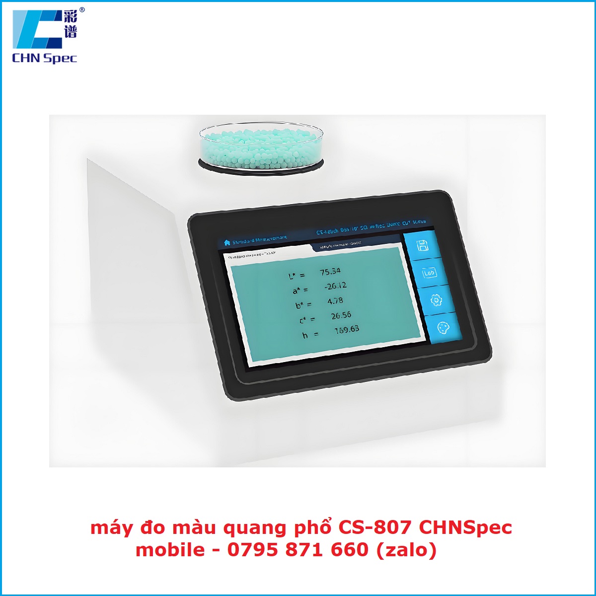 Máy so màu CHNSpec DS-807 đo màu chính xác cho bột và hạt nhựa