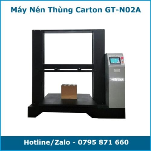 Hình ảnh máy nén thùng carton GT-N02A kèm thông tin liên hệ hotline/zalo 0795 871 660 của Công ty Cổ phần Công nghệ Hiển Long để được tư vấn và mua hàng