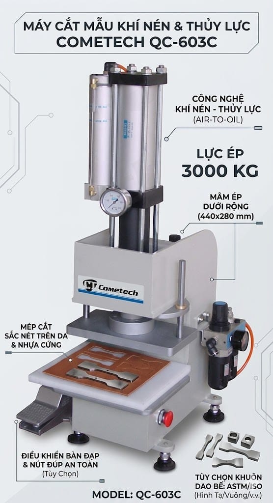 Máy cắt mẫu thủy lực QC-603C Cometech chính hãng